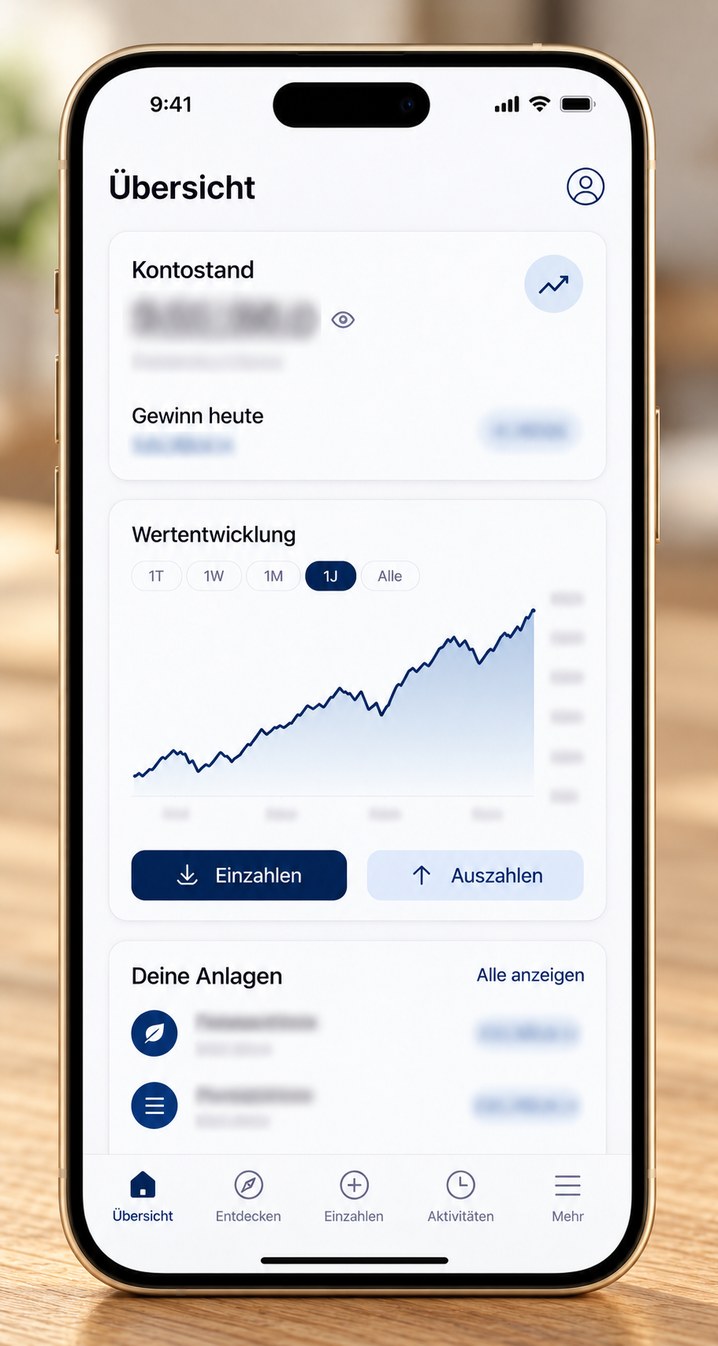 Die Handelsplattform auf dem Smartphone